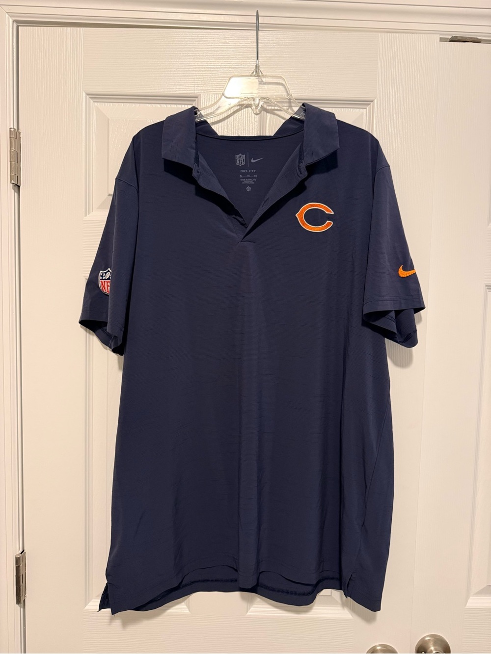NFL Chicago Bears Navy Polo with Orange Logo